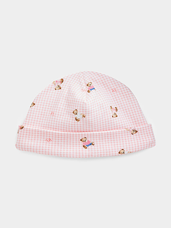 Pink beanie with Polo Bear logo print - 1