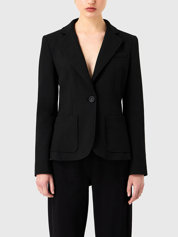 Black blazer with single-breasted fastening - 0
