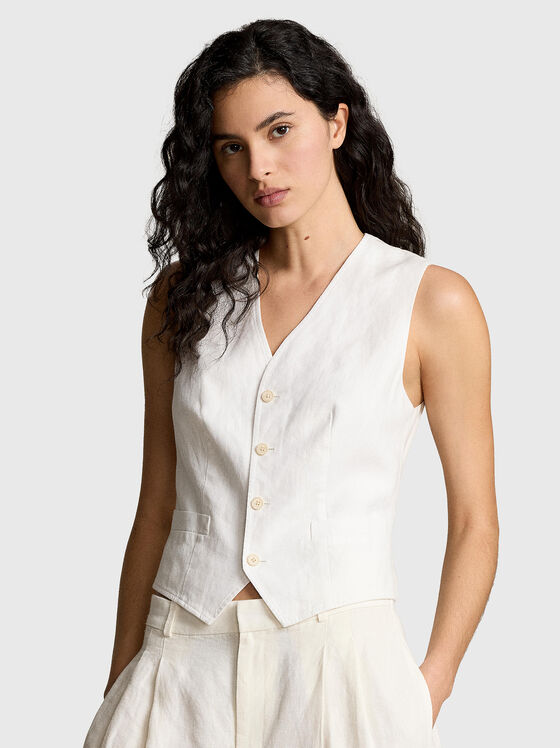 Linen blend vest - 1