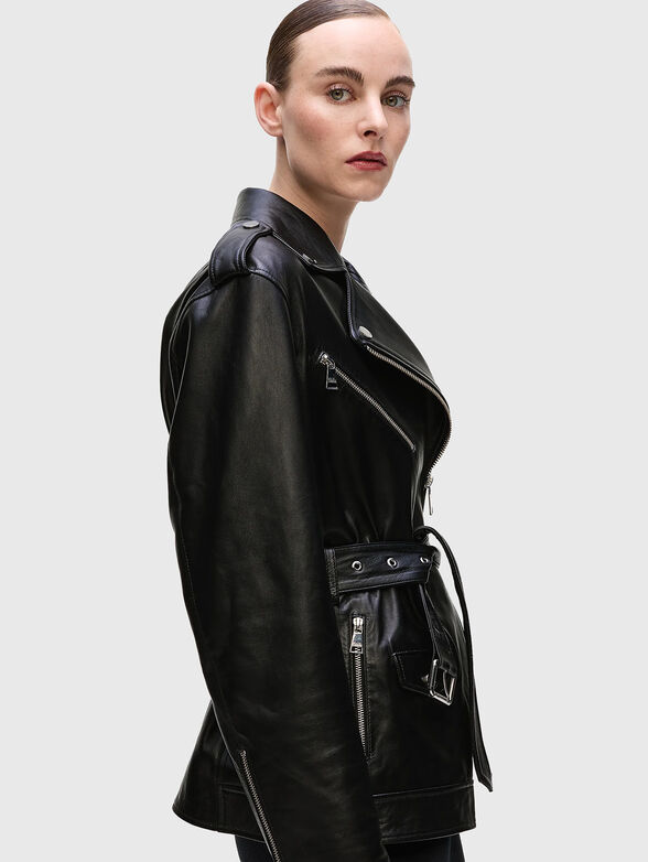 Oversized leather jacket - 4