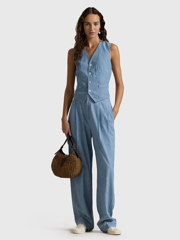 Cotton chambray waistcoat - 1