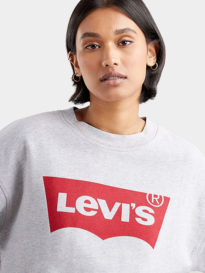 Grey sweatshirt with logo print - 3