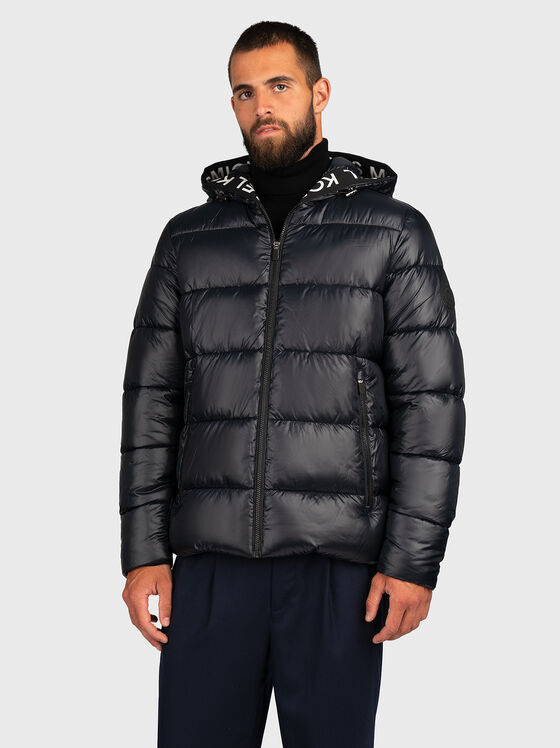 Black puffer jacket with capped effect - 1