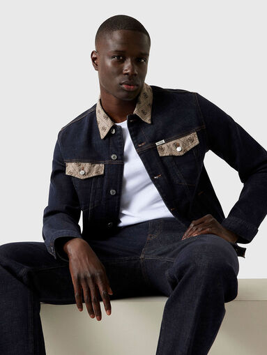 DILLON denim jacket with accent collar - 5