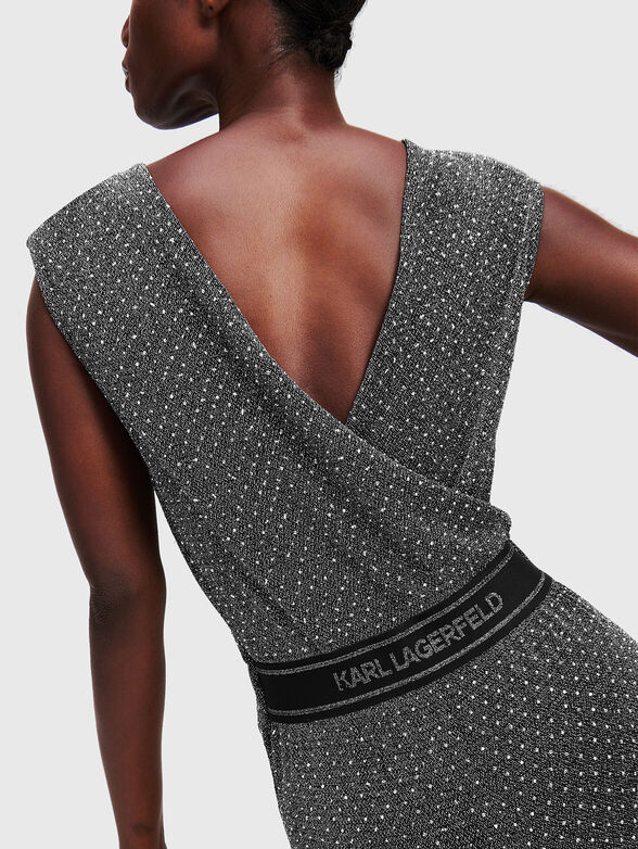 V-neck jumpsuit with rhinestones - 3