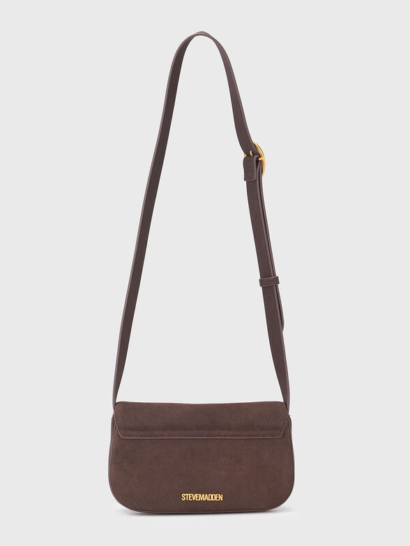 Suede crossbody bag with gold details - 2