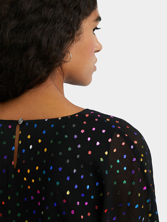 Mini dress with colorful dots print - 5