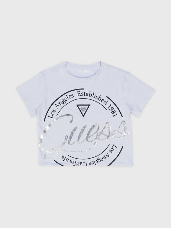 Blue T-shirt with accent logo print - 1