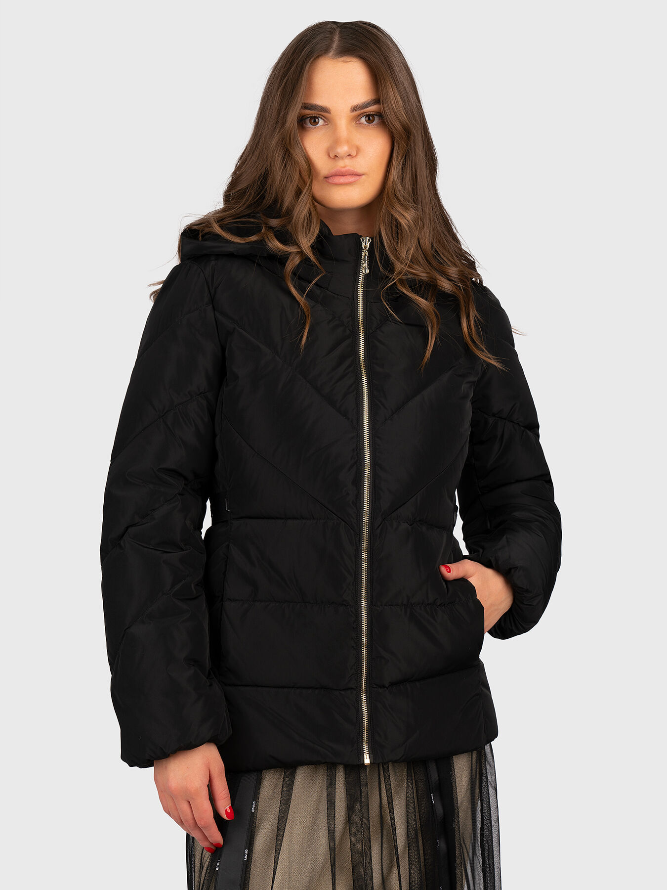Black puffer jacket brand LIU JO Globalbrandsstore en