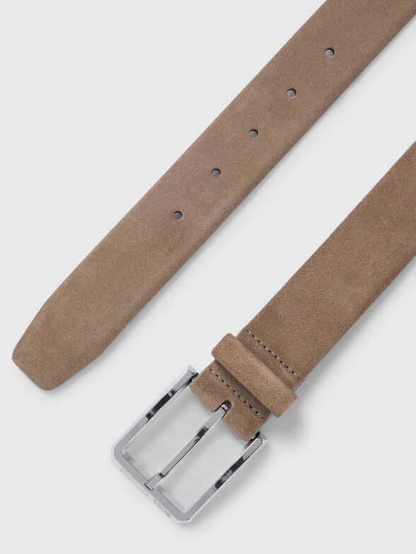 Suede belt with logo - 3