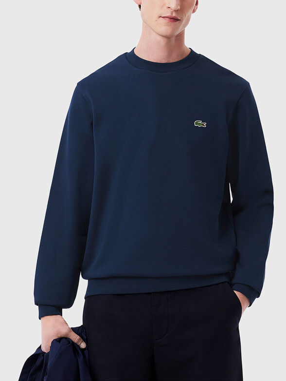 Sweatshirt with oval neckline and logo - 1