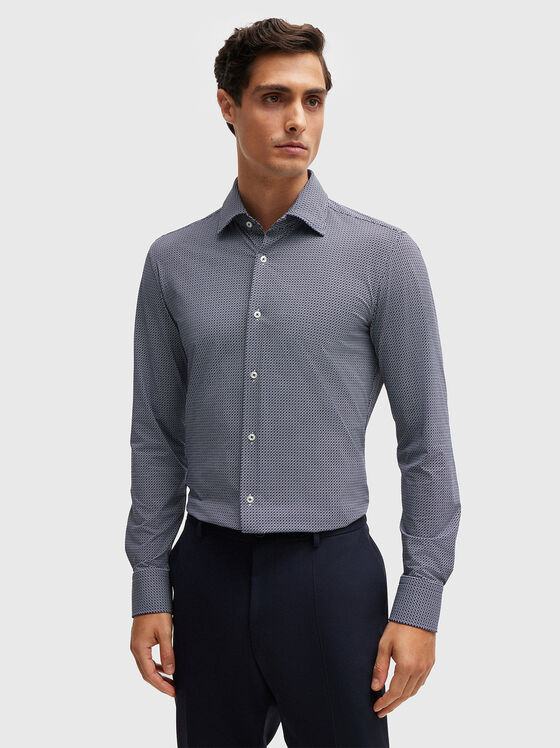 Slim shirt with geometric print - 1