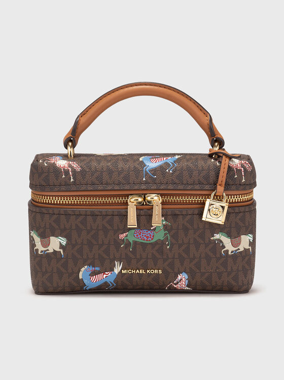 Кросбоди чанта с контрастен дизайн - 1