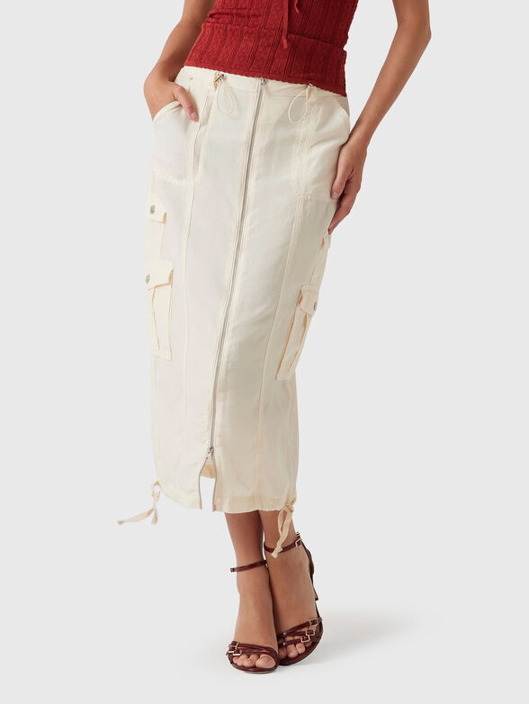 CASEY midi skirt with side pockets - 1