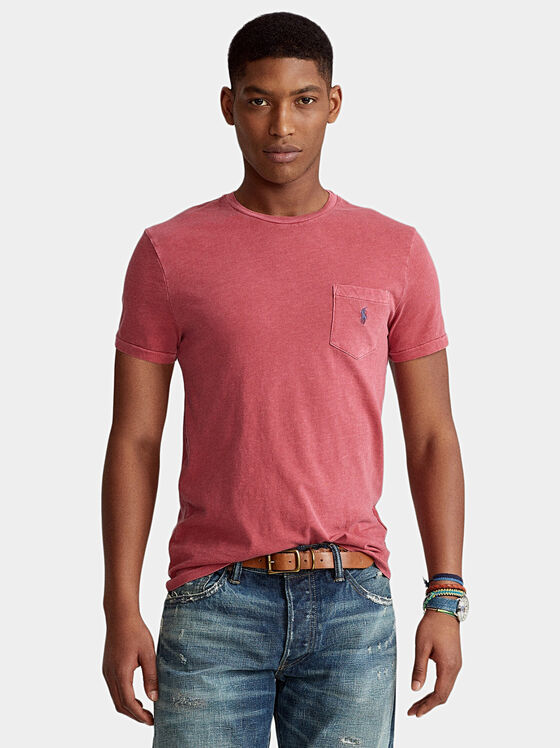 Памучна тениска с джоб - 1