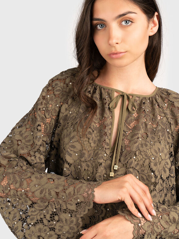 Long sleeve lace dress - 3