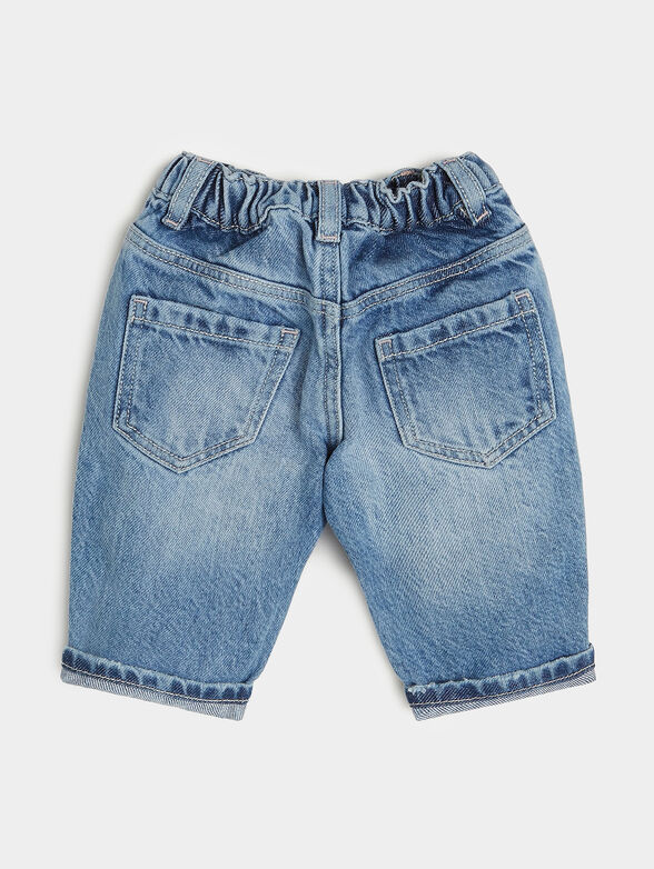 Denim shorts with appliques - 2