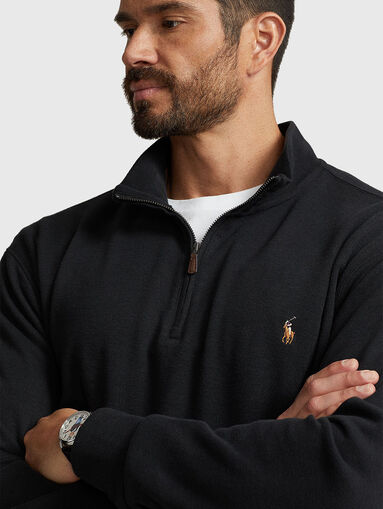 Cotton sweater with zip - 5