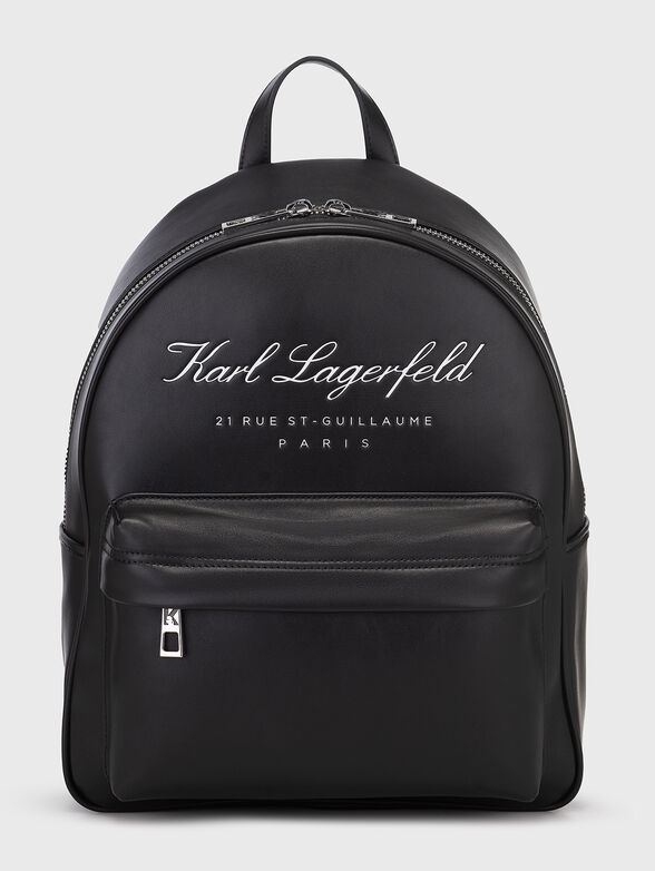 Black eco leather backpack - 1