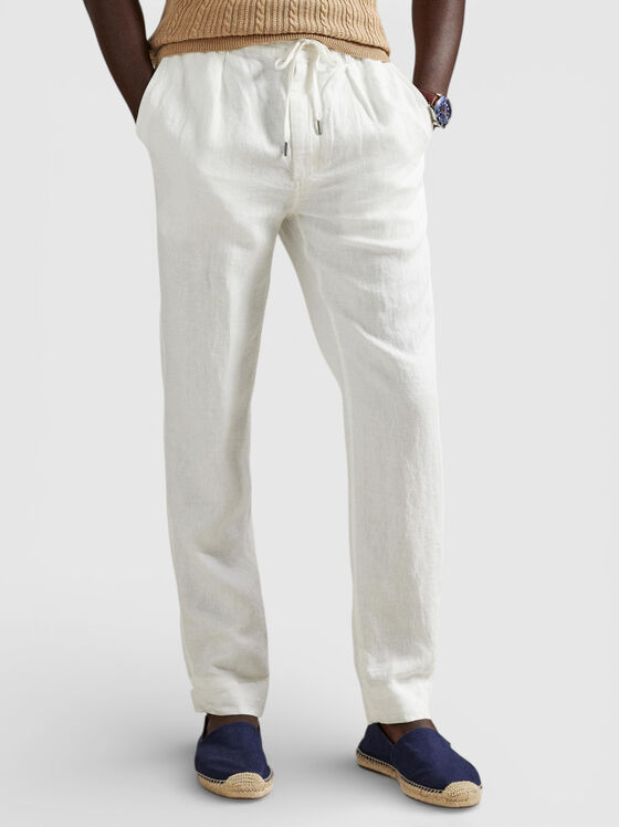 Бял панталон от лен - 1
