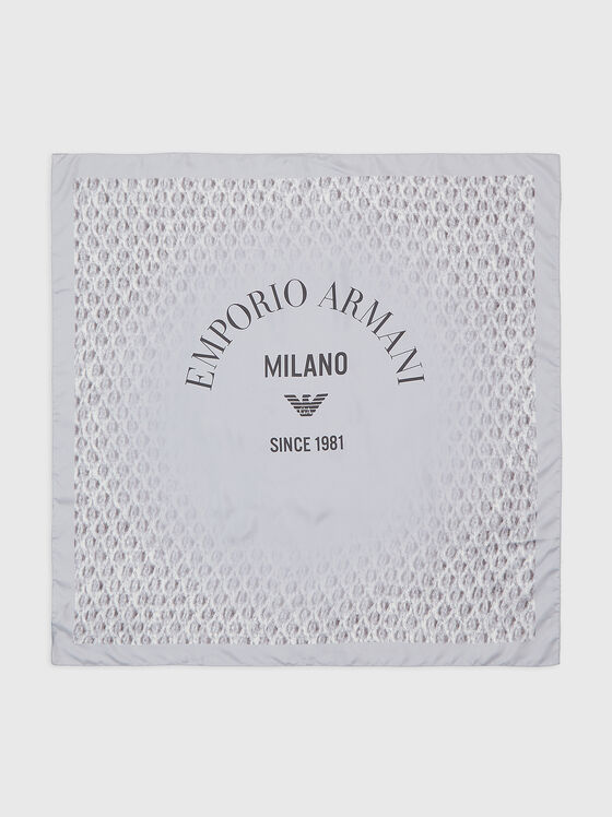 Square scarf with logo print - 1