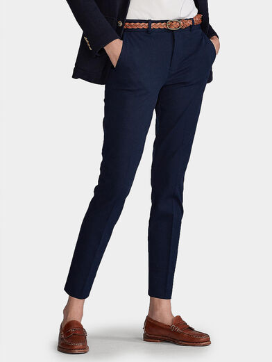 Cropped trousers in navy blue - 4