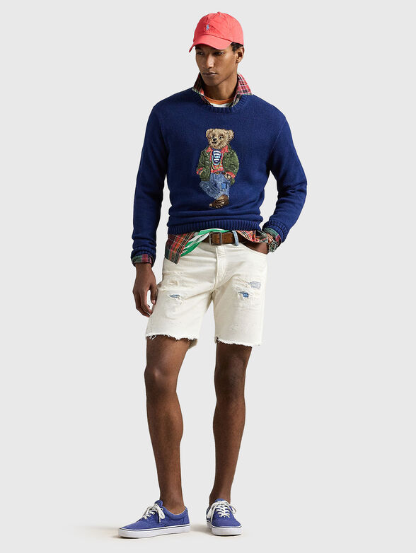 Blue sweater with Polo Bear print - 1