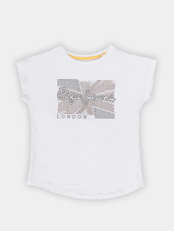 LELI pink T-shirt with applied rhinestones - 1