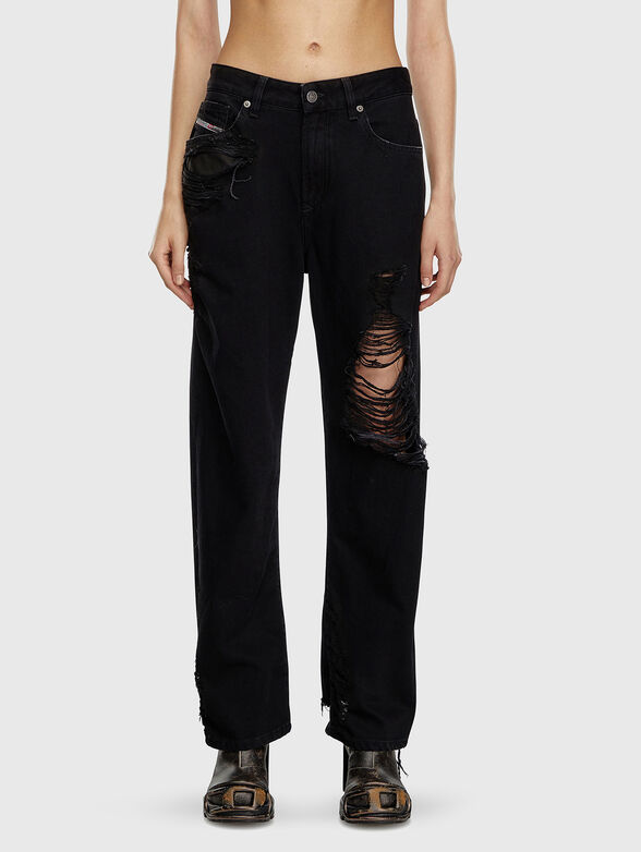 1999 D-REGGY black jeans with rips - 0