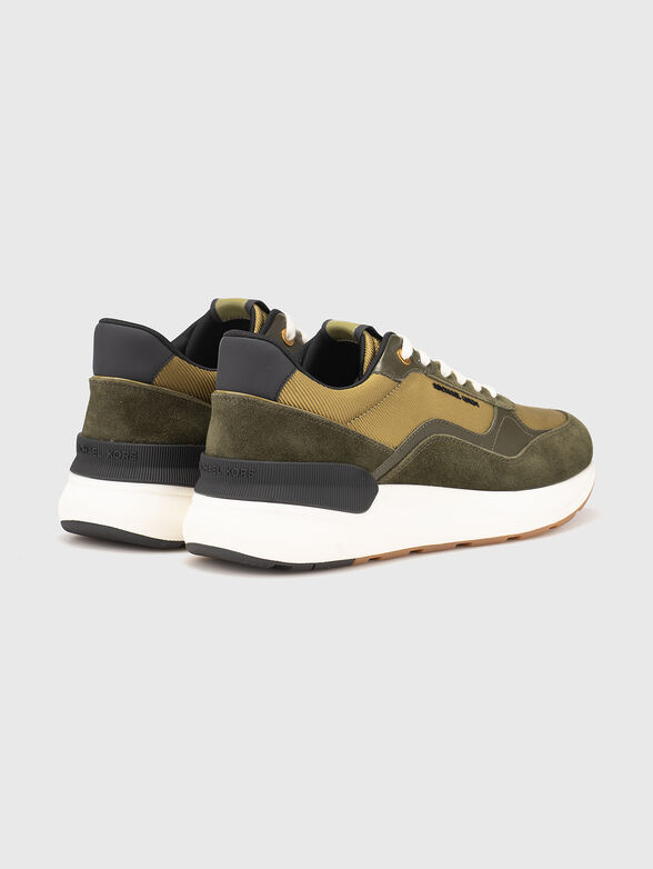 Suede and textile sports shoes with logo - 3