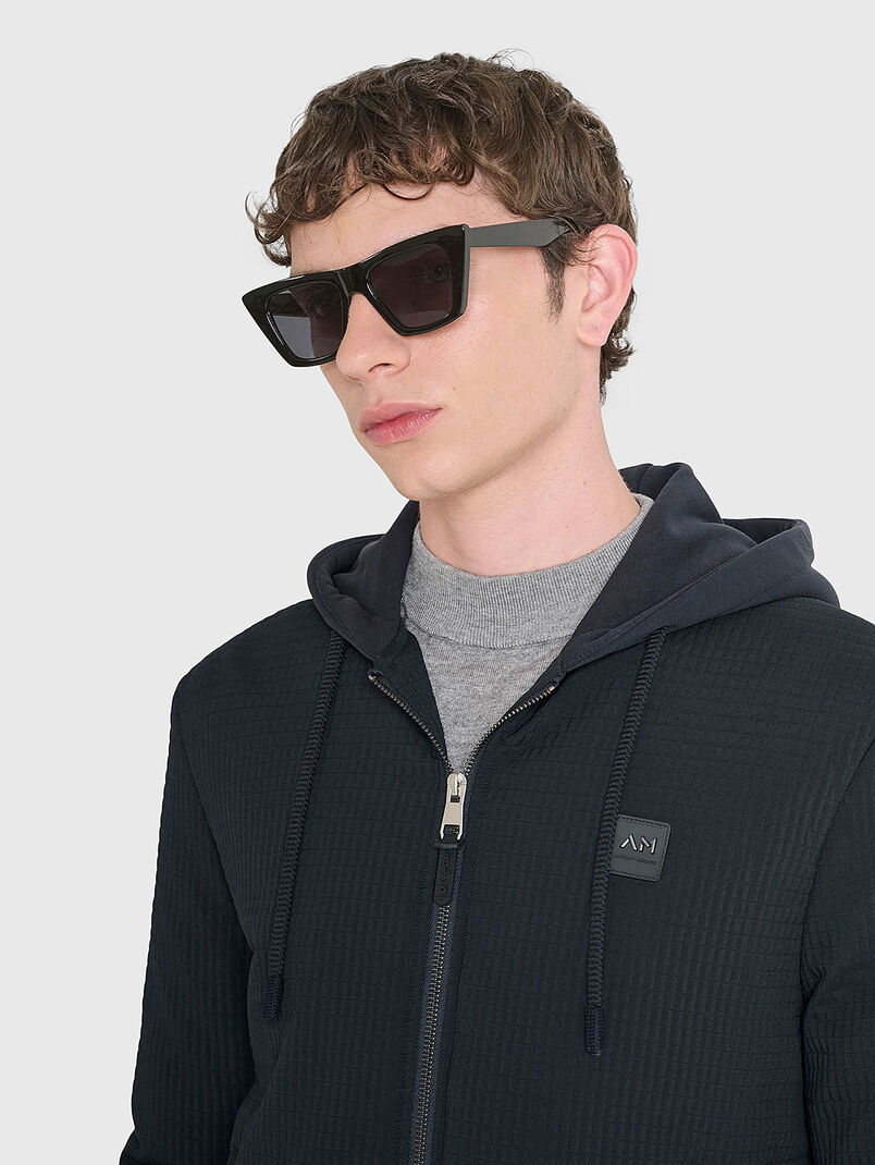 Black bomber jacket with embossed texture - 3