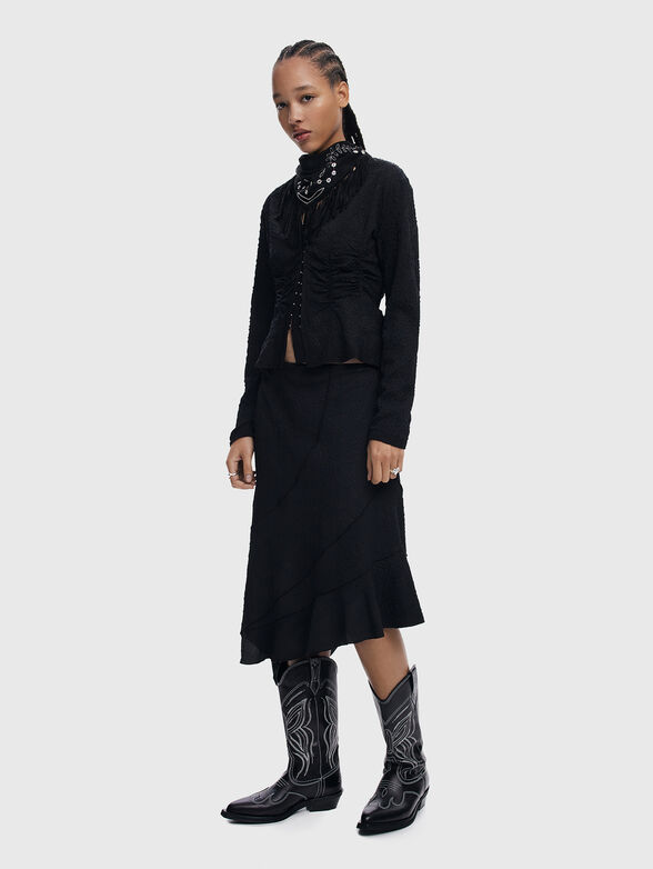 Midi skirt with high waist - 4