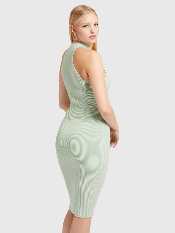 JANICE ribbed dress in green color - 2