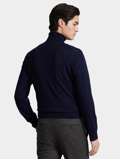 Wool sweater with turtleneck collar and logo embroidery - 3