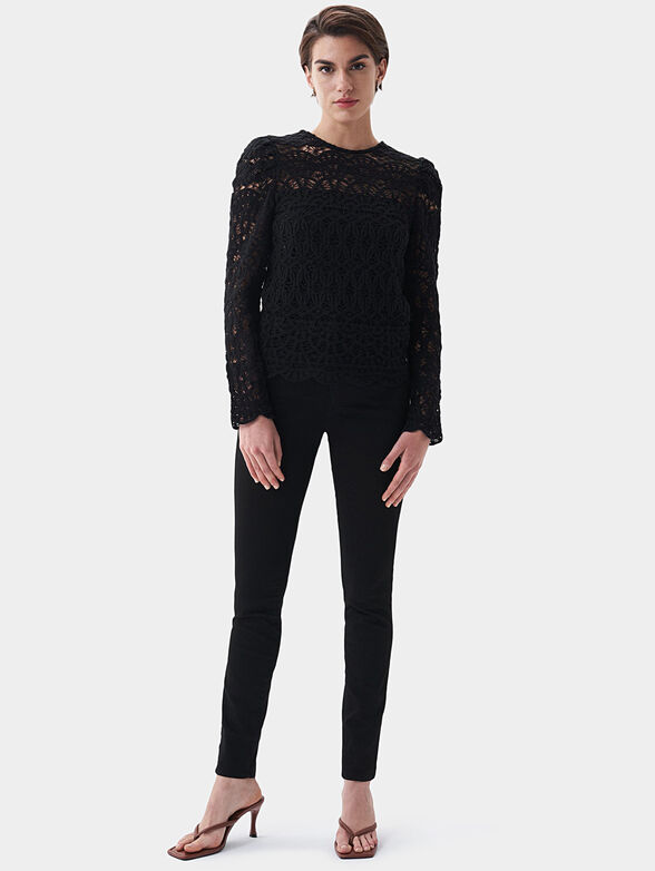 Black lace blouse - 2