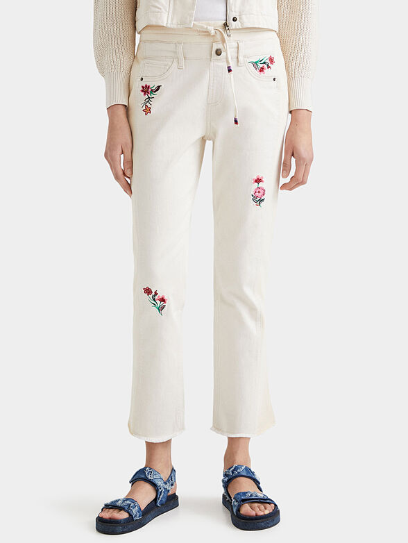 LITA jeans with floral embroidery - 1