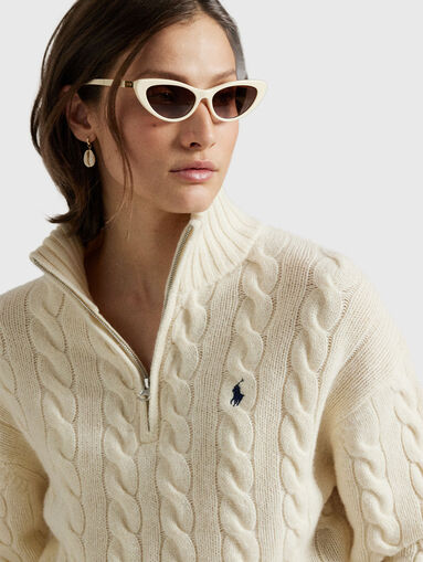 Wool and cashmere zip sweater - 4