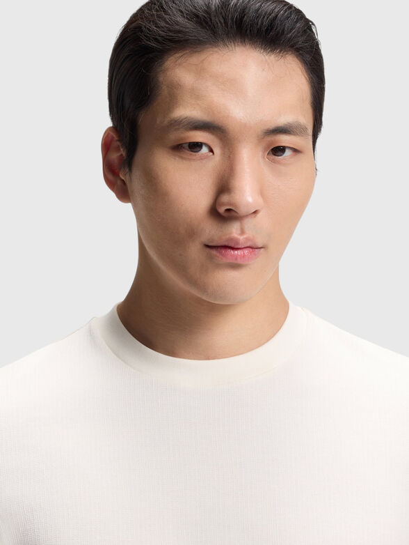 Cotton T-shirt with an embossed texture - 4