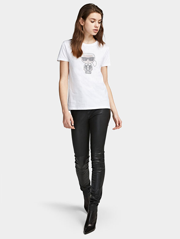 IKONIK Black T-shirt with logo of rhinestones - 4