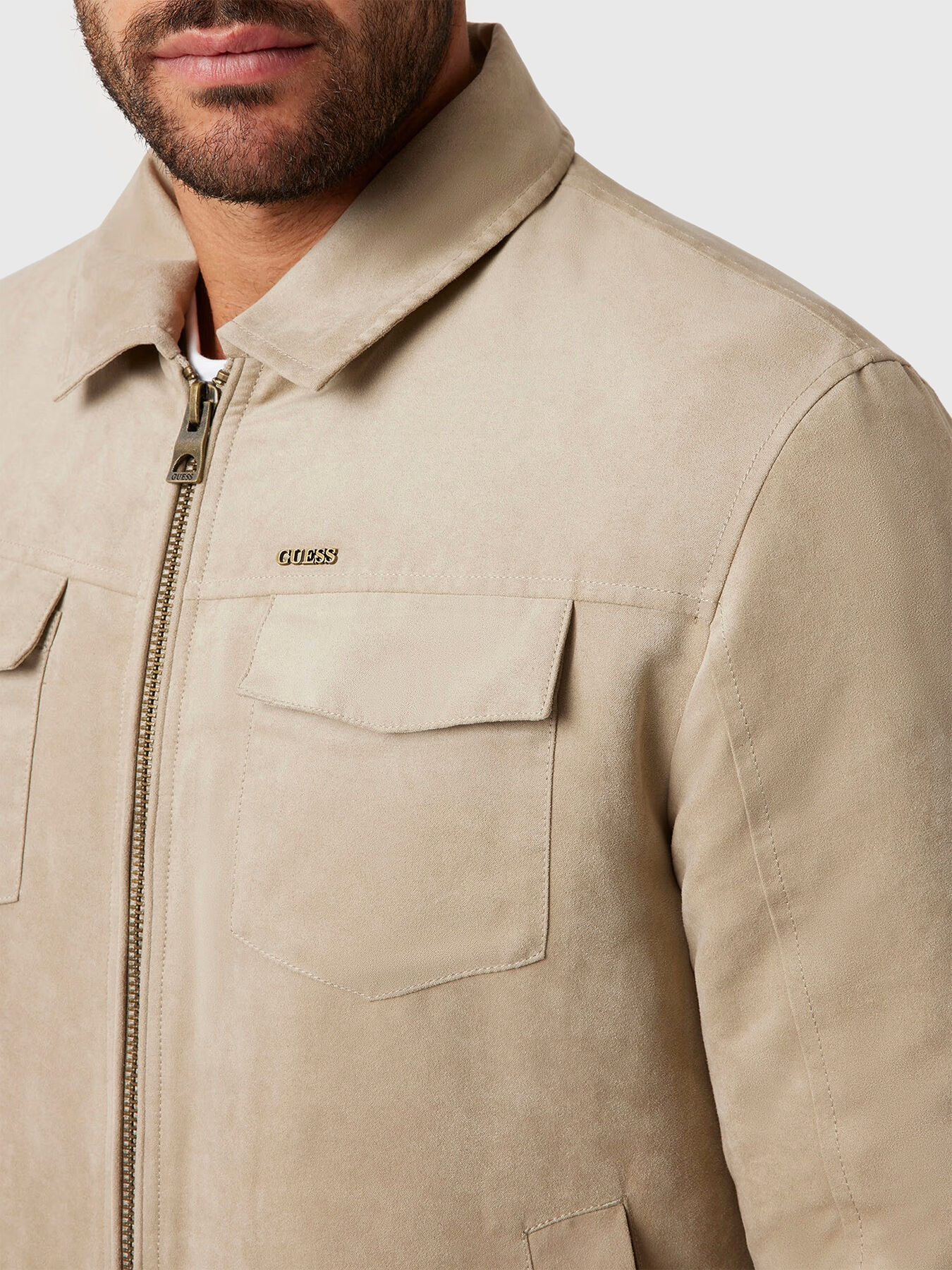 Guess suede jacket mens sales