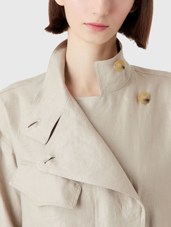 Short linen trench - 4