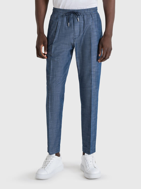 Blue pants in cotton  - 1