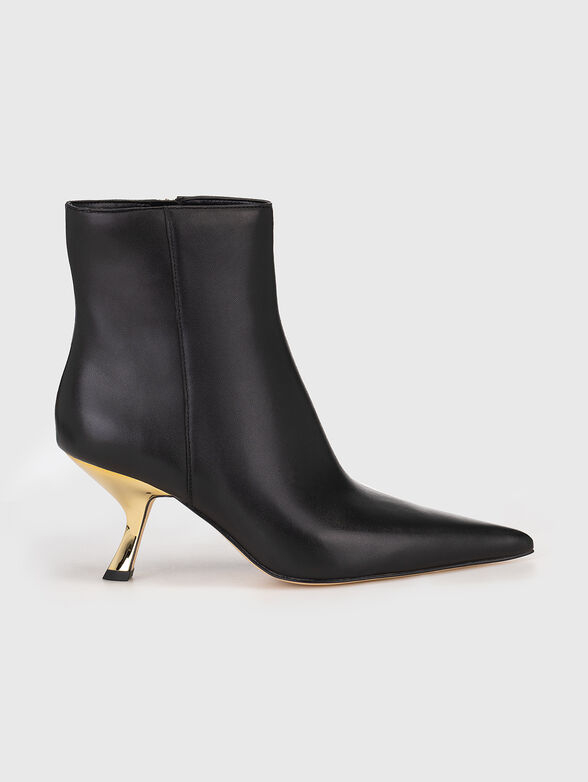 Leather boots with accent heel - 1
