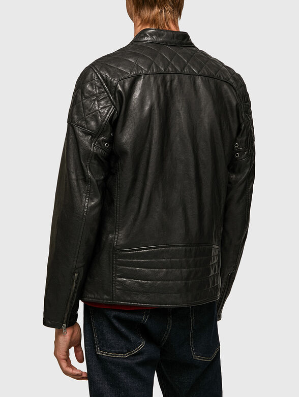 JAYSON leather jacket with zipper and pockets - 3