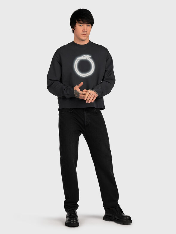 Black sweatshirt with contrasting print - 1