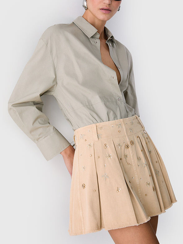 Cotton shirt with drawstring waist - 5
