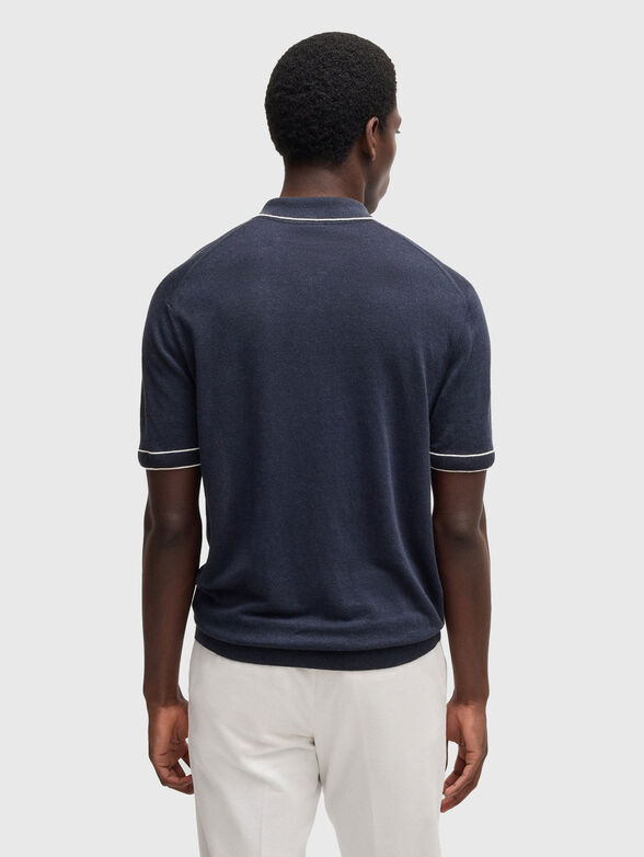 Linen logo polo shirt - 3