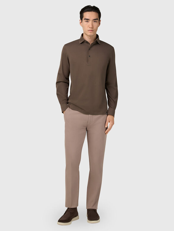 Cotton pants in beige color - 4