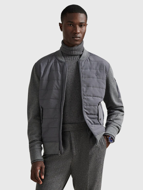 Bomber jacket with accent pocket - 1