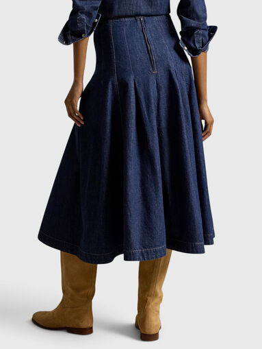 Pleated denim skirt - 3